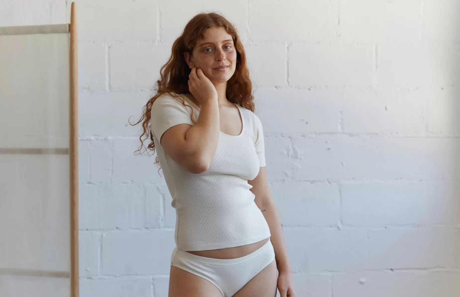 Unterwäsche*TWOTHIRDS Bio-Pointelle-Slip Ekru