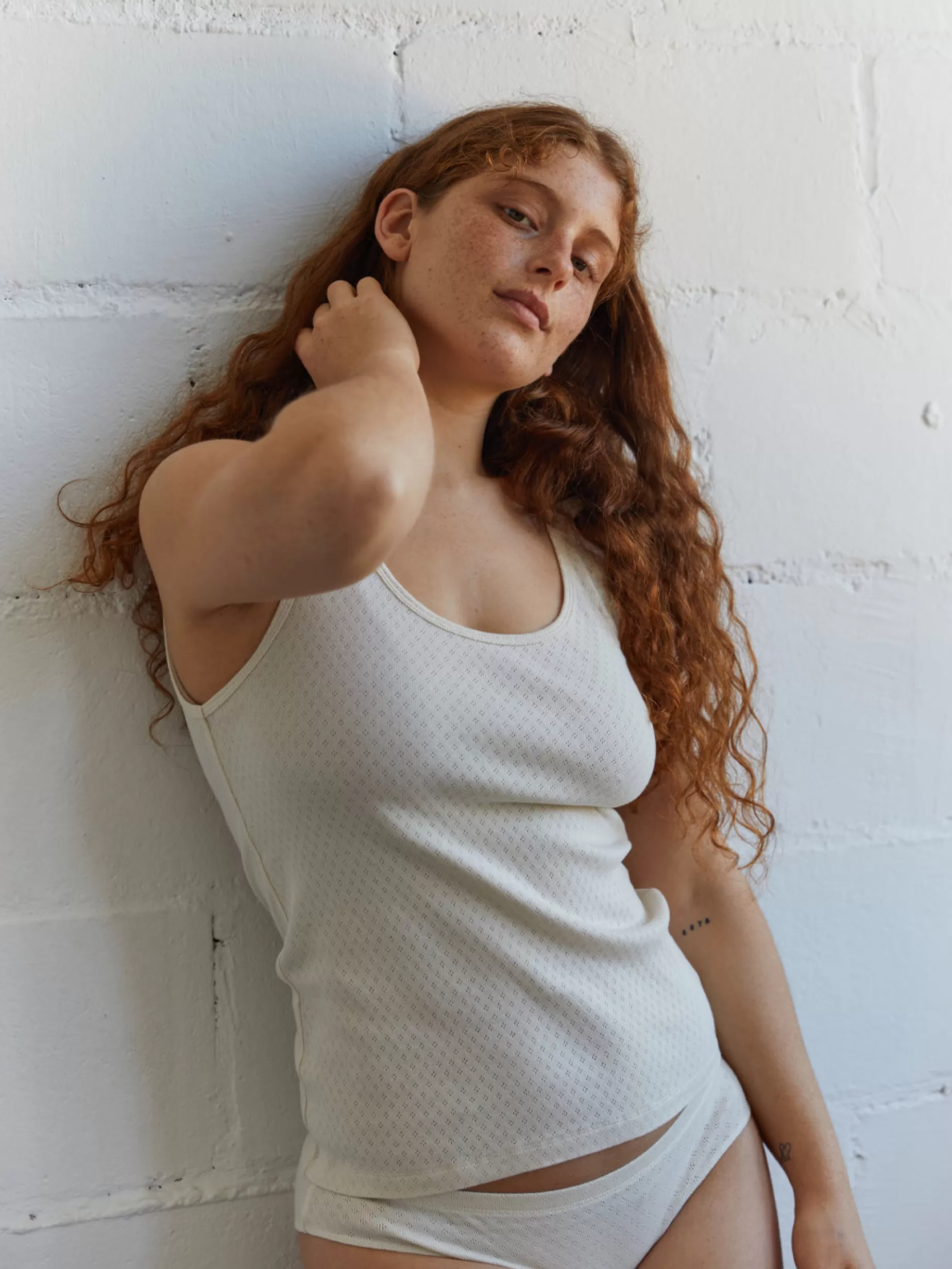 Unterwäsche*TWOTHIRDS Bio-Pointelle-Tanktop Ekru