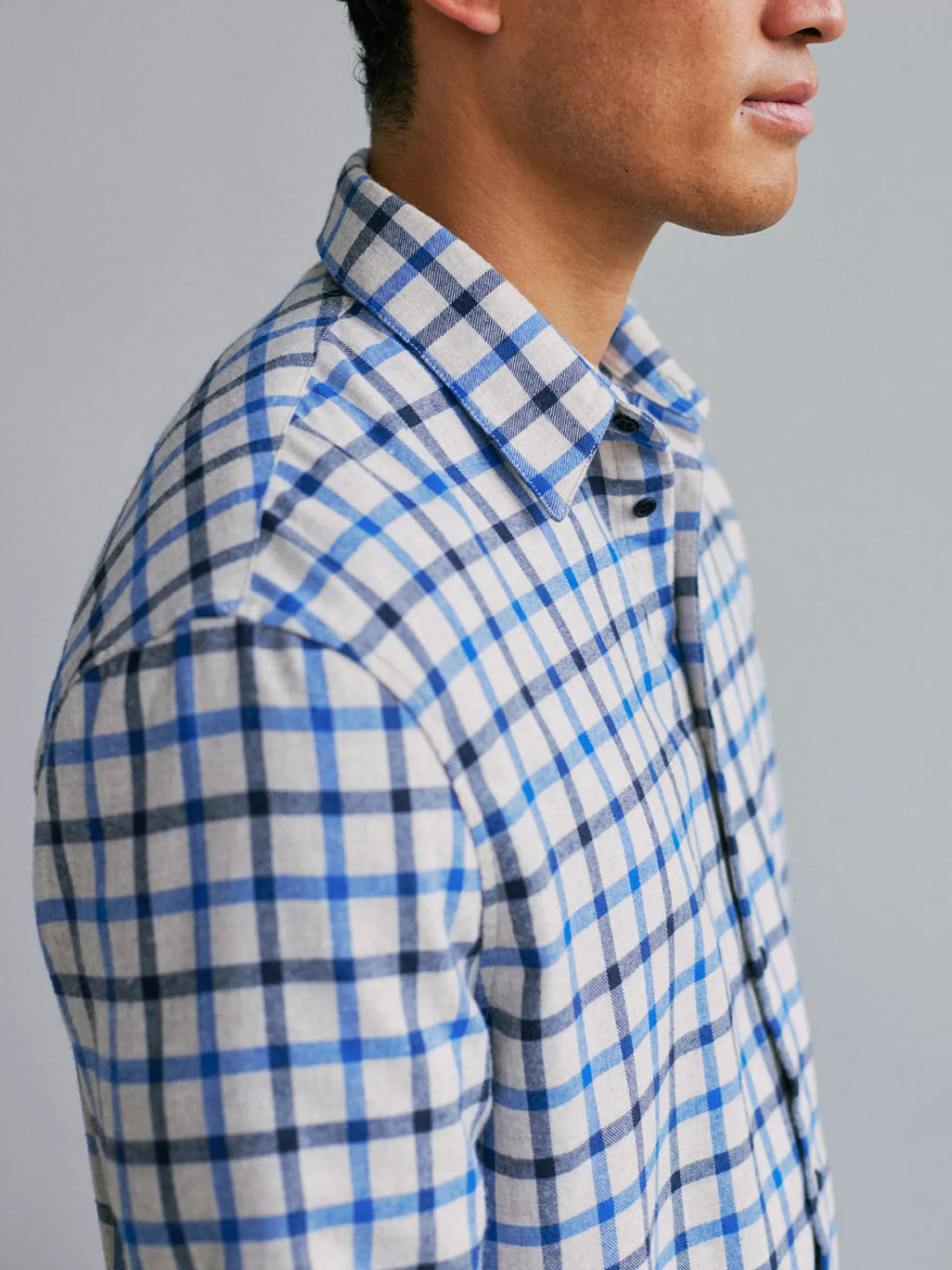 Hemden*TWOTHIRDS Hareby Grau/Blau Schwarz