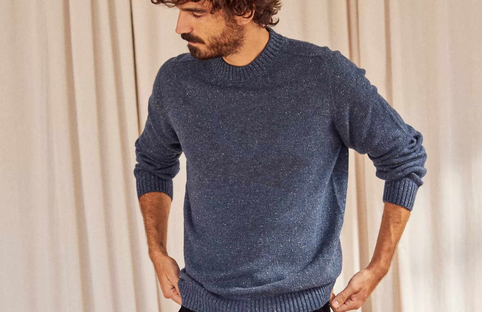Strick*TWOTHIRDS Maro Indigo-Mehrfarben-Neps