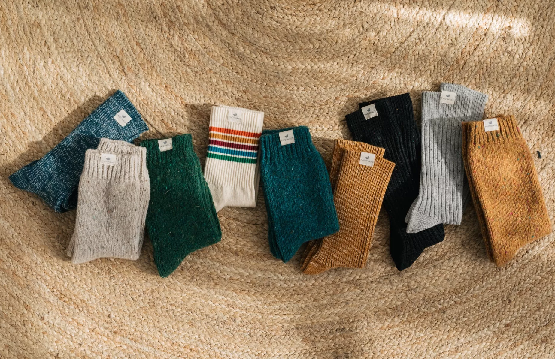Socken*TWOTHIRDS Nyord Rippenschwarze Neps