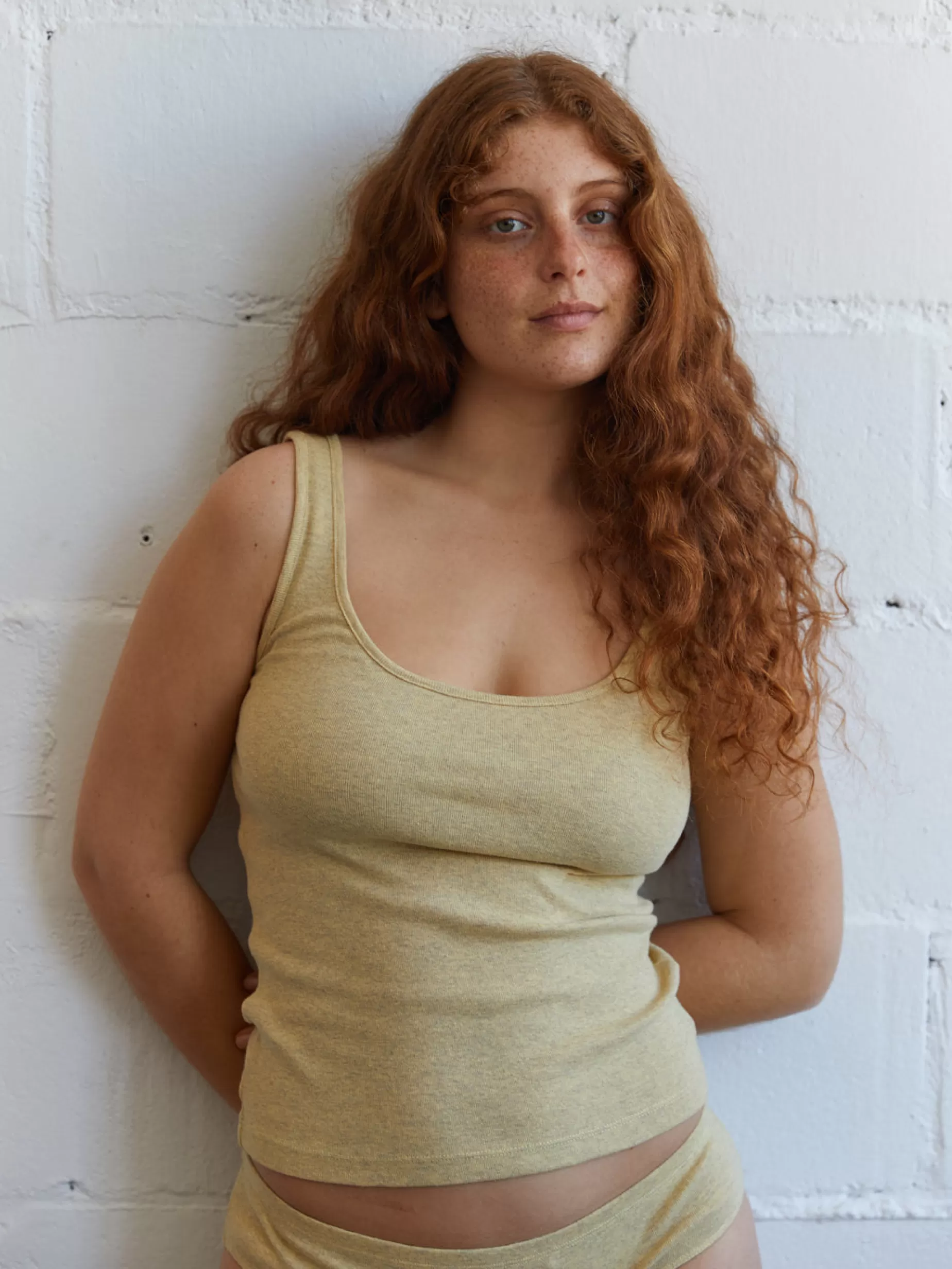 Oberteile*TWOTHIRDS Recyceltes Rib-Tanktop Gelbes Pastell