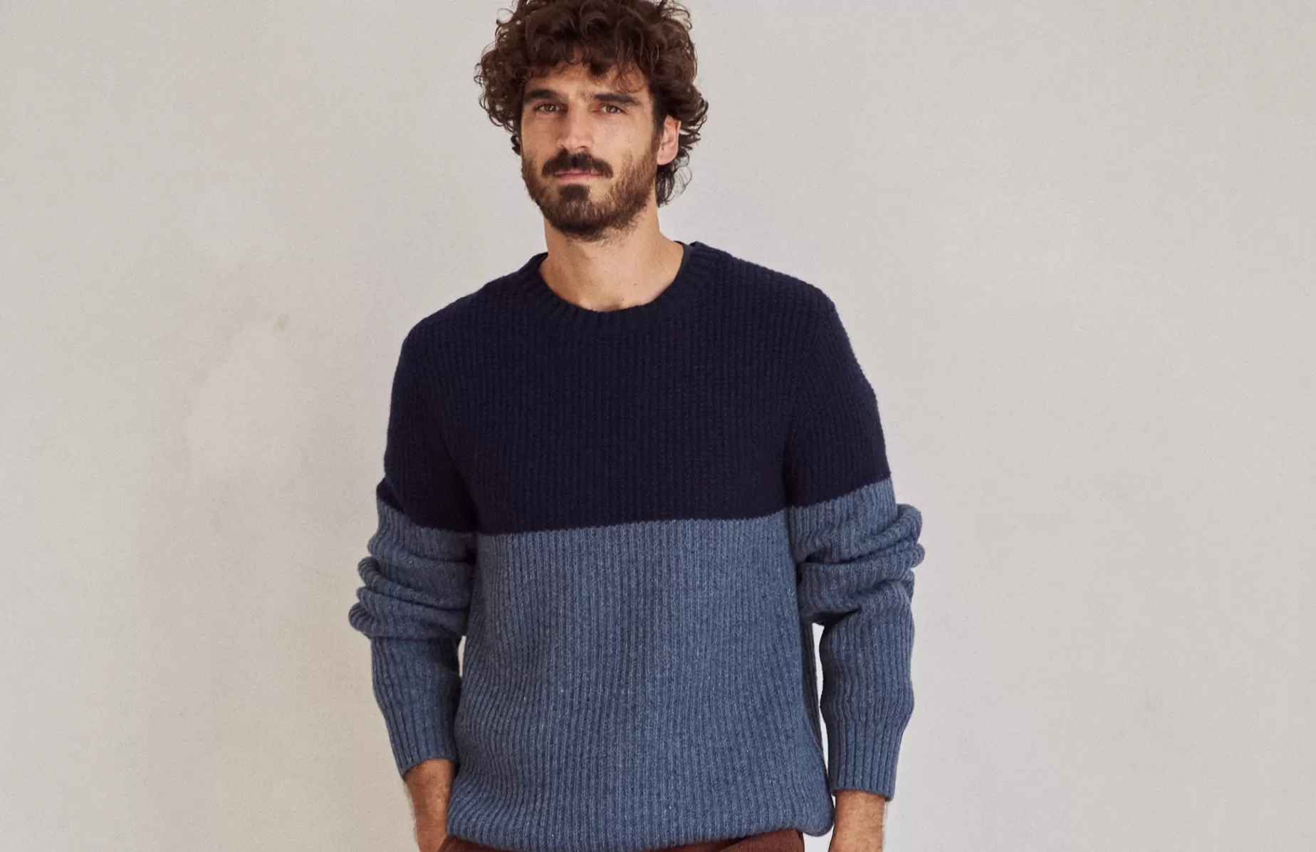 Strick*TWOTHIRDS Tudela S Blockfarbe Blau