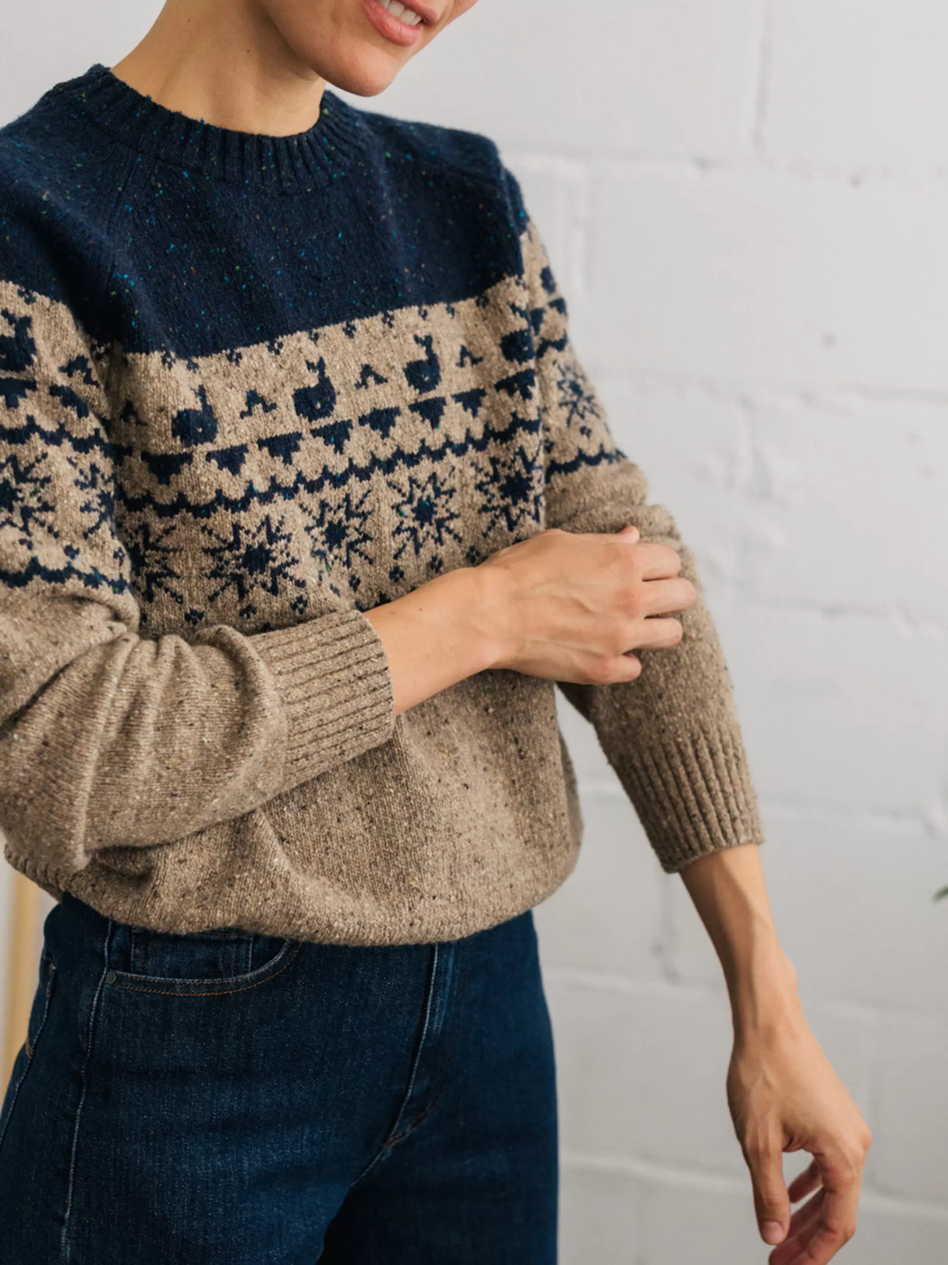 Strick*TWOTHIRDS Yakushima Zweifarbiger Jacquard